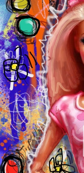Miniature : peinture pop art barbie