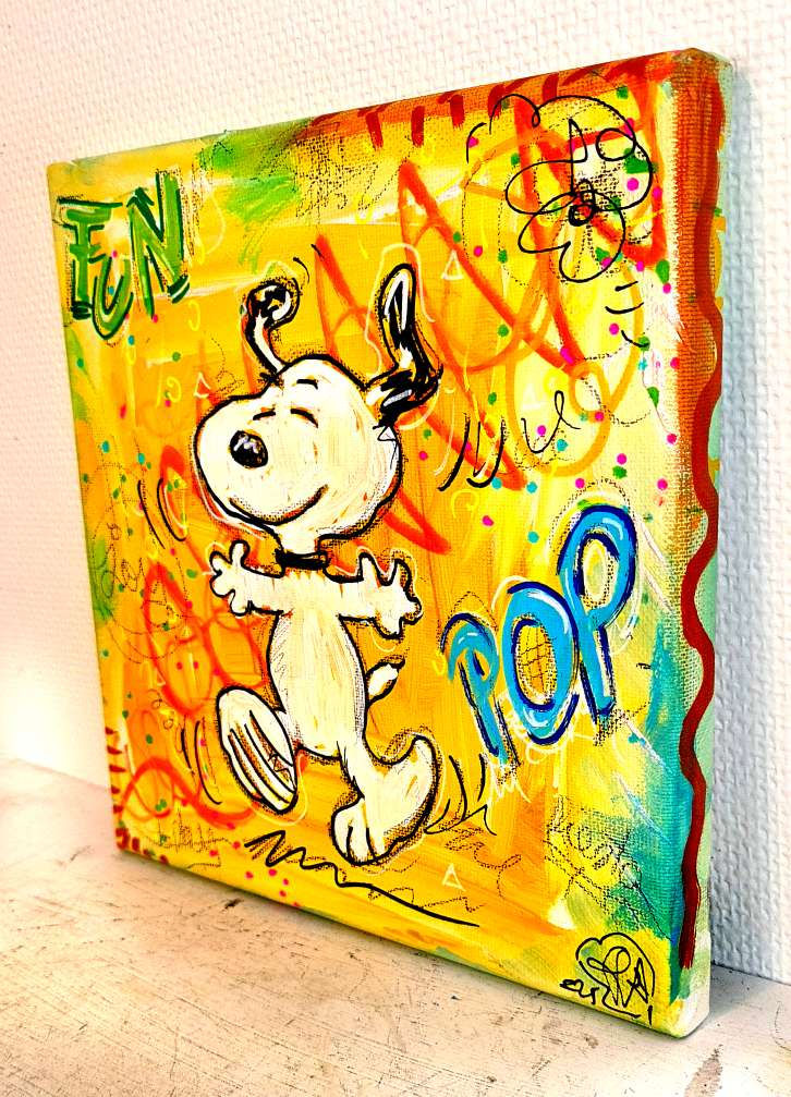 Thumbnail: tableau snoopy joyeux pop art