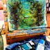 Thumbnail: peinture abstraite bleue verte sur toile