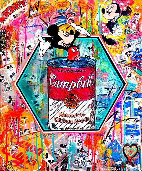 Street Art Wall Art Canvas Mickey Campbell's Original Soup