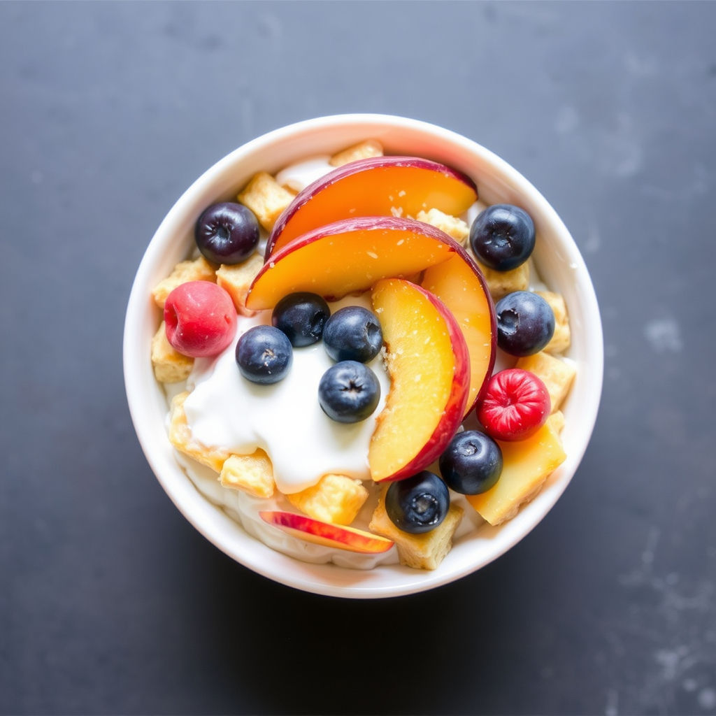 Peach Cobbler Yogurt Bowl
