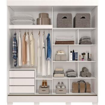 Miniatura: Roupeiro Panan Ilheus 100 Mdf 2pts 3Gvs C/Espelho - 40010091-0002 - PC/4 [F004]