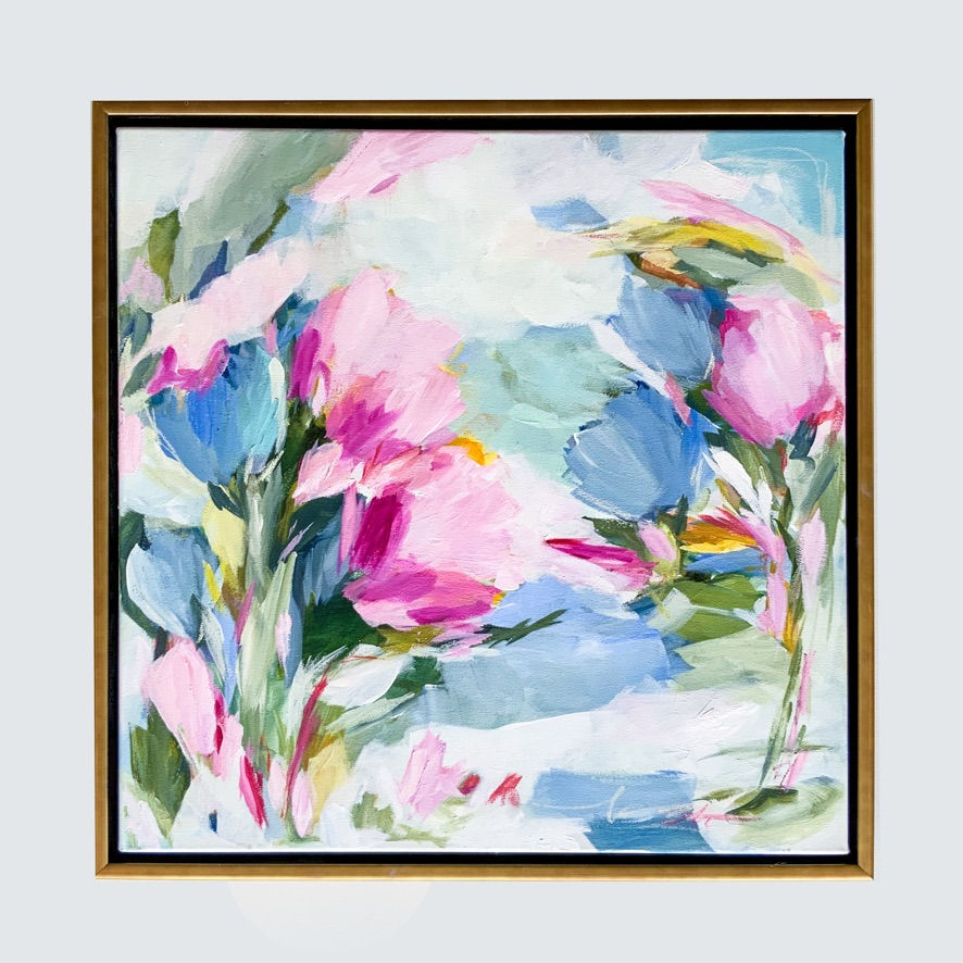"All for Love", framed 25.5x25.5