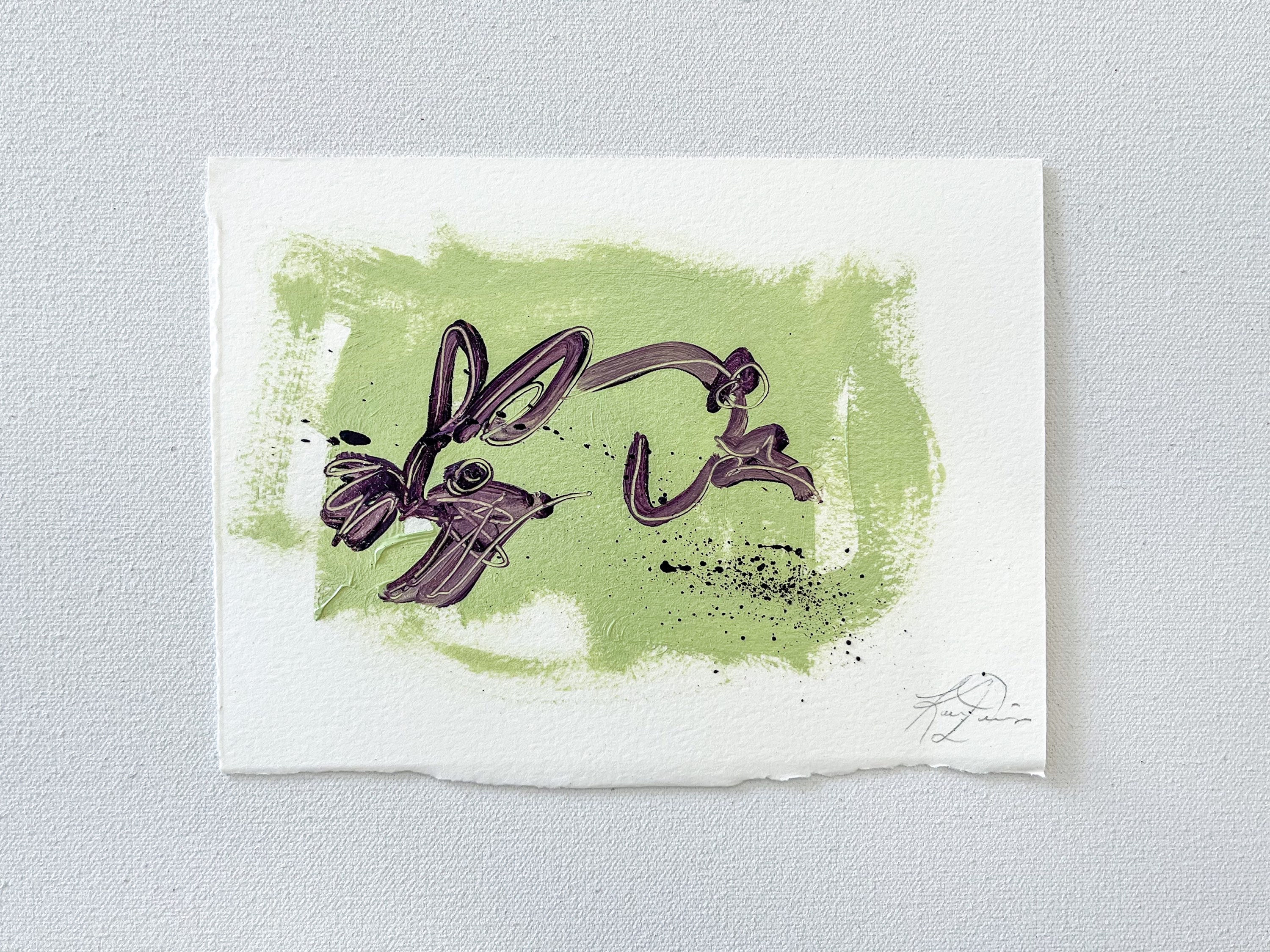 “Summer bunny in green III” (5x7 paper)