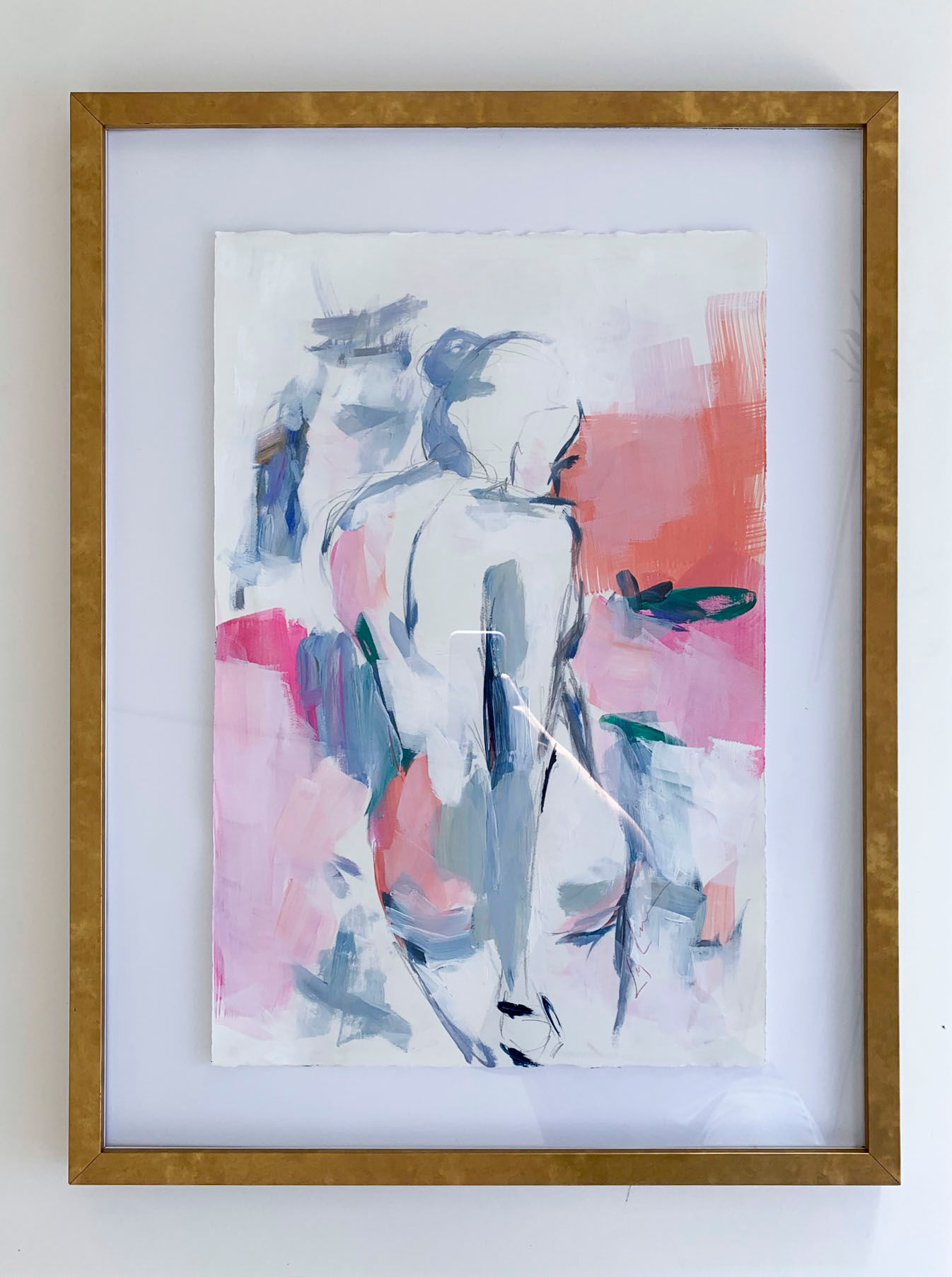 At the Spa,  (15x22, framed to 22.5x29.5 inches )