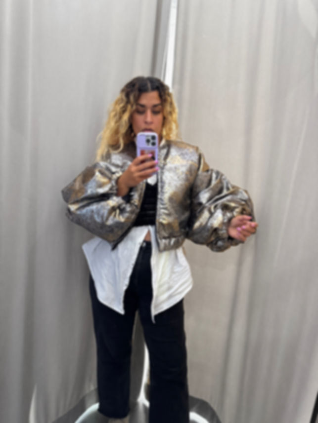 SILVER AND GOLD JACQUARD JACKA