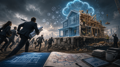 Business team rushing into AI without a plan, like the cloud rush before it