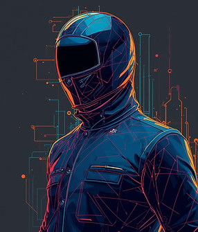 A sleek, abstract digital worker avatar for a Print Shop & Apparel Employee.jpg