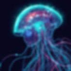 abstract digital avatar for an ai digital employee (abstract organism like a siphonophore)
