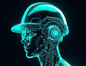 A sleek, abstract digital worker avatar for an ai Trades & Home Services Employee with a h