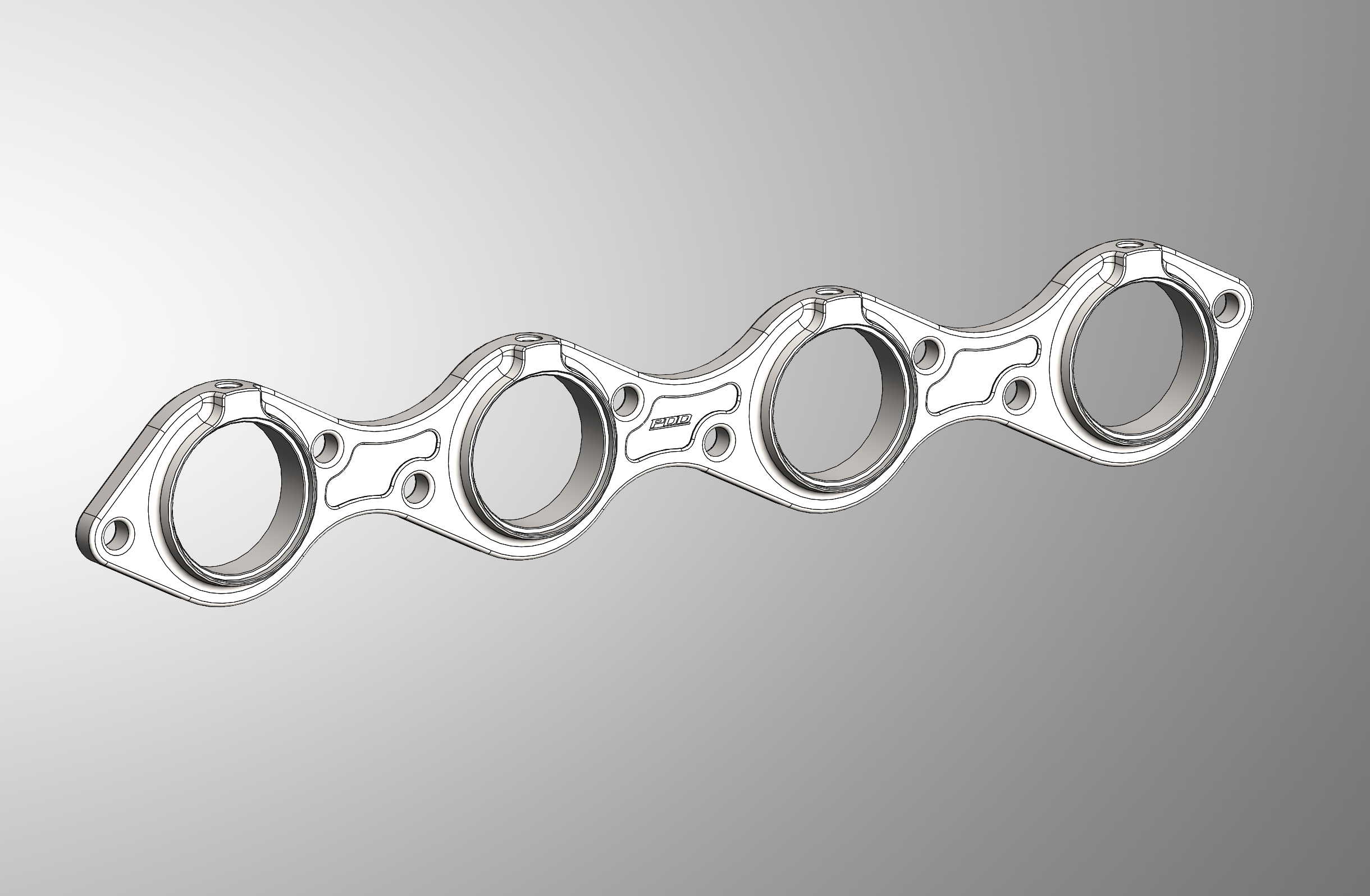 BBC billet header flange, 7/16" 304 stainless, counterbored tube land