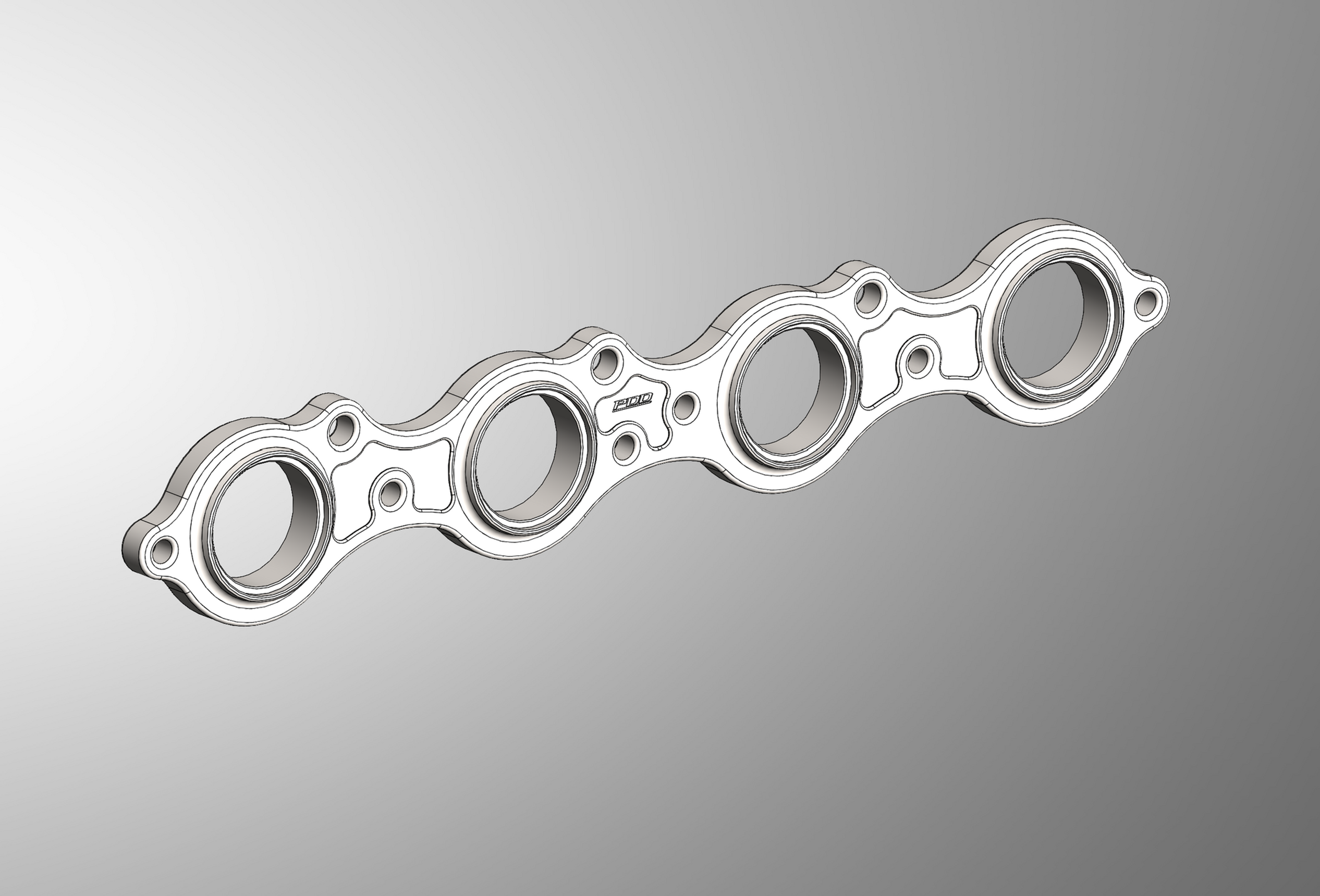 LS heavy-duty billet header flange, 7/16" 304 stainless, M10 fasteners