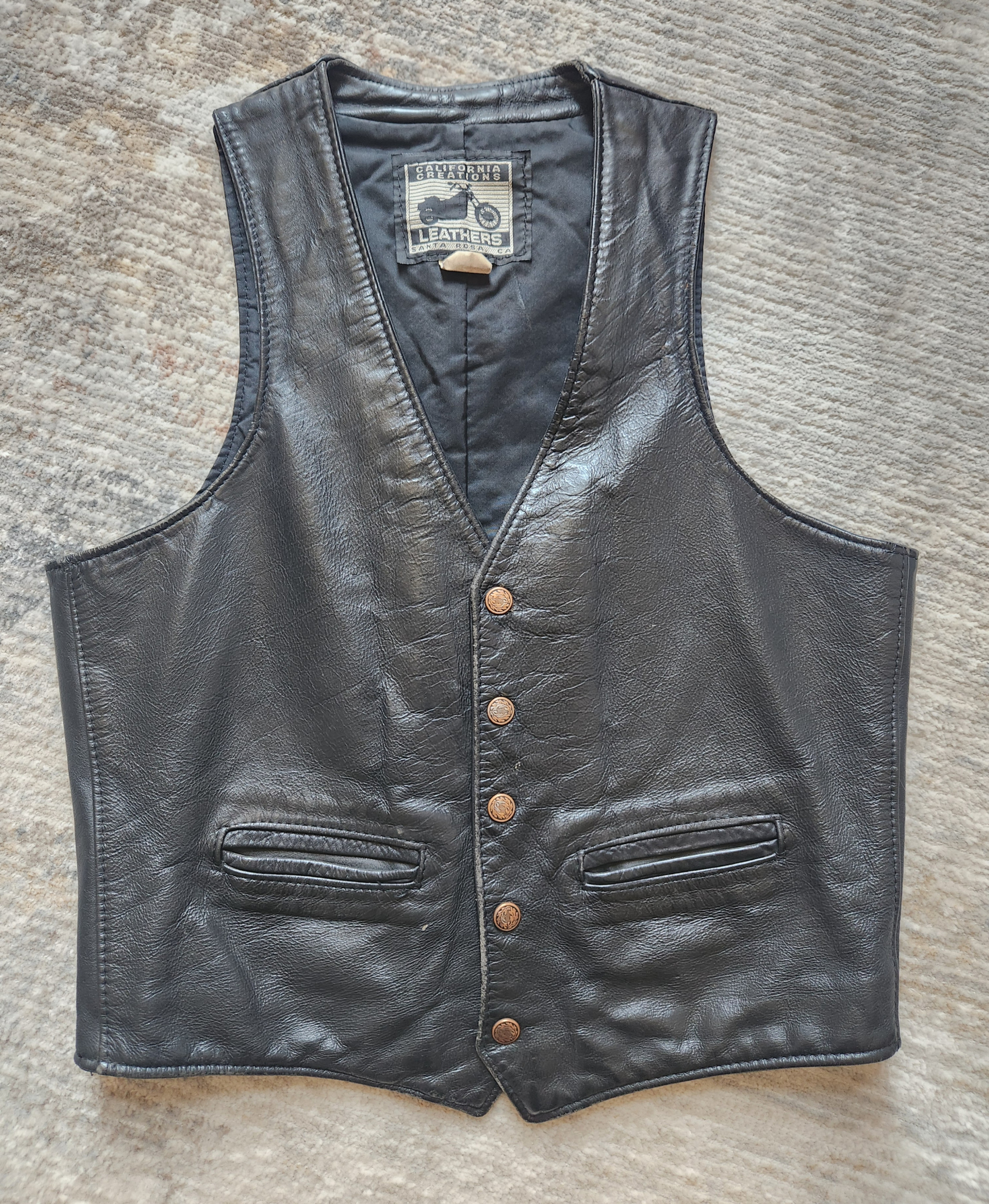 Vintage California Creations Leathers Motorcycle Vest
