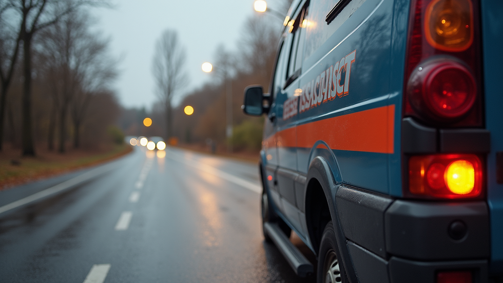 High angle view of a roadside assistance vehicle