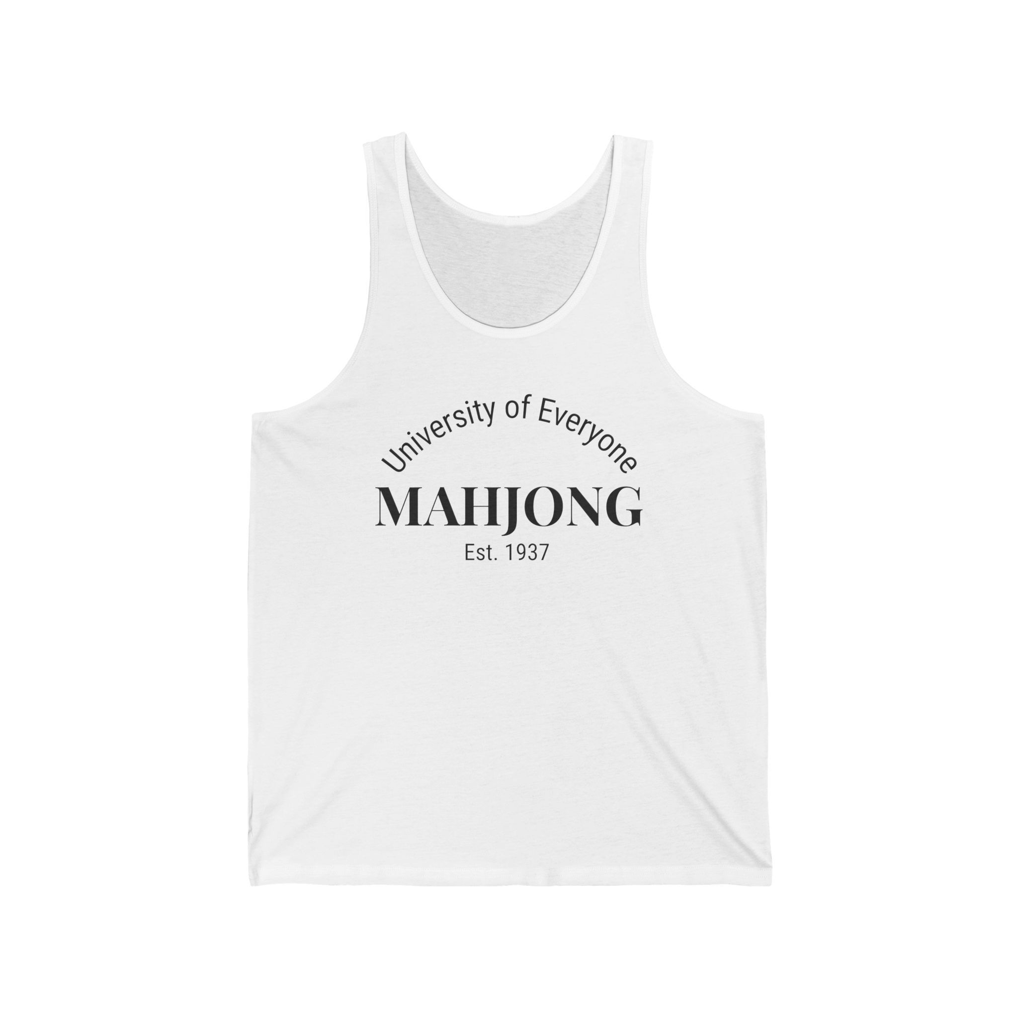 Mahjong Tank Top — “University of Everyone” / Mahj Girl Retro Graphic