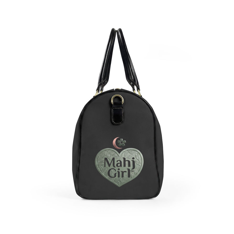 Thumbnail: MahjGirl - Black Faux Leather Travel Duffle Bag