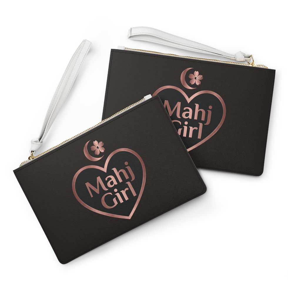 Thumbnail: MahjGirl Heart Card,Coin and Dice Bag — Rose Gold Mahjong 