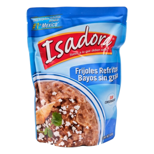 Frijoles Refritos bayos sin grasa Isadora -Purée d'haricots noirs - 430g