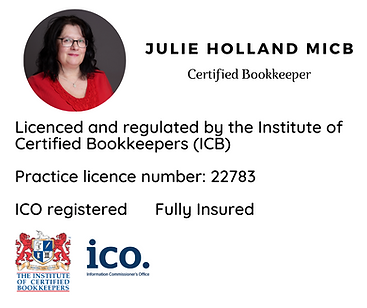 Licenced and regulated by the Institute of Certified Bookkeeprs (ICB). Practice licence nu