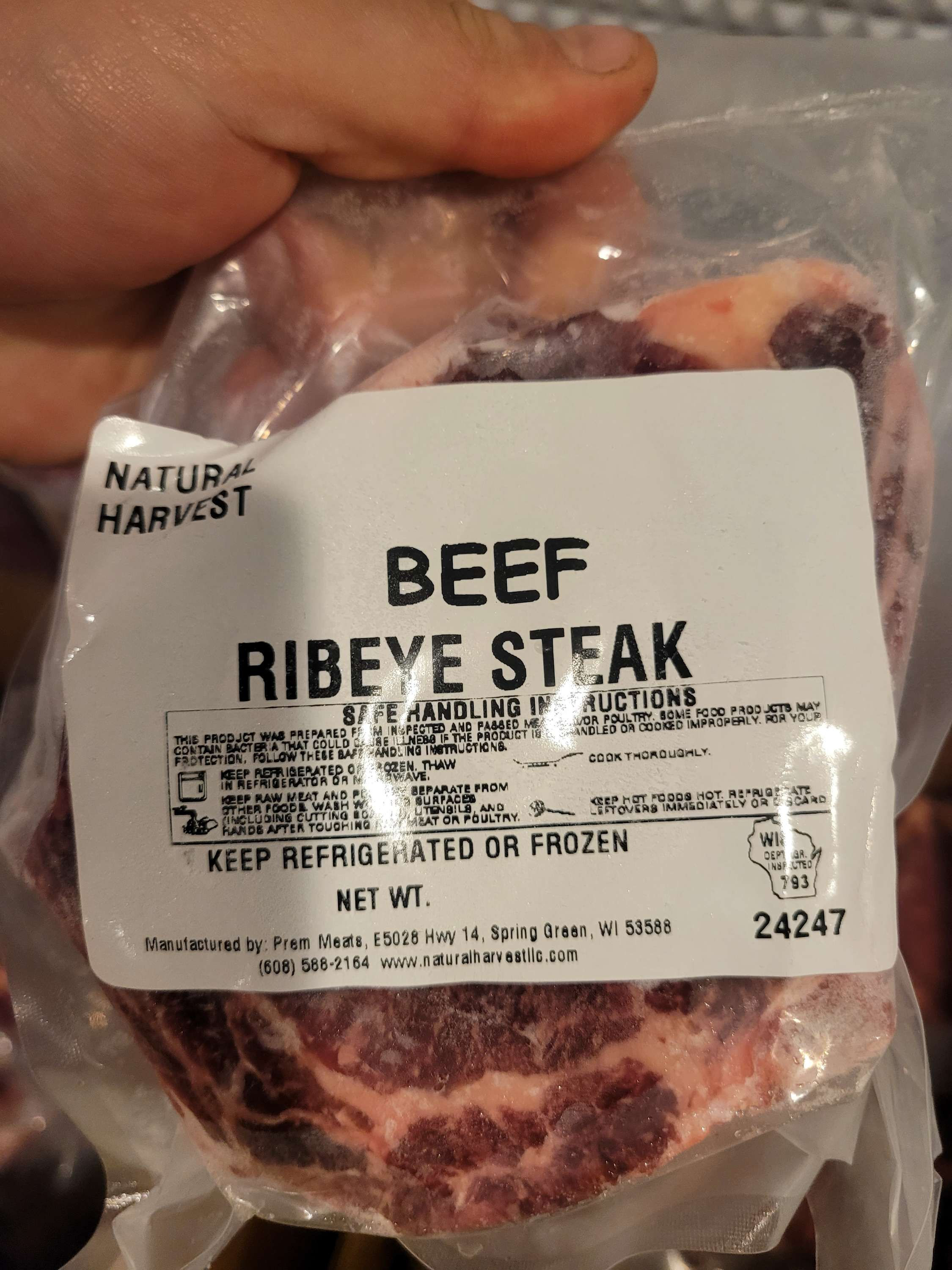 Ribeye steak 1" 2 pack 1lb 