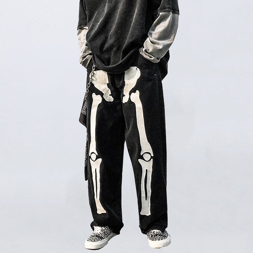 Skeleton Print Jeans Underground Backroom