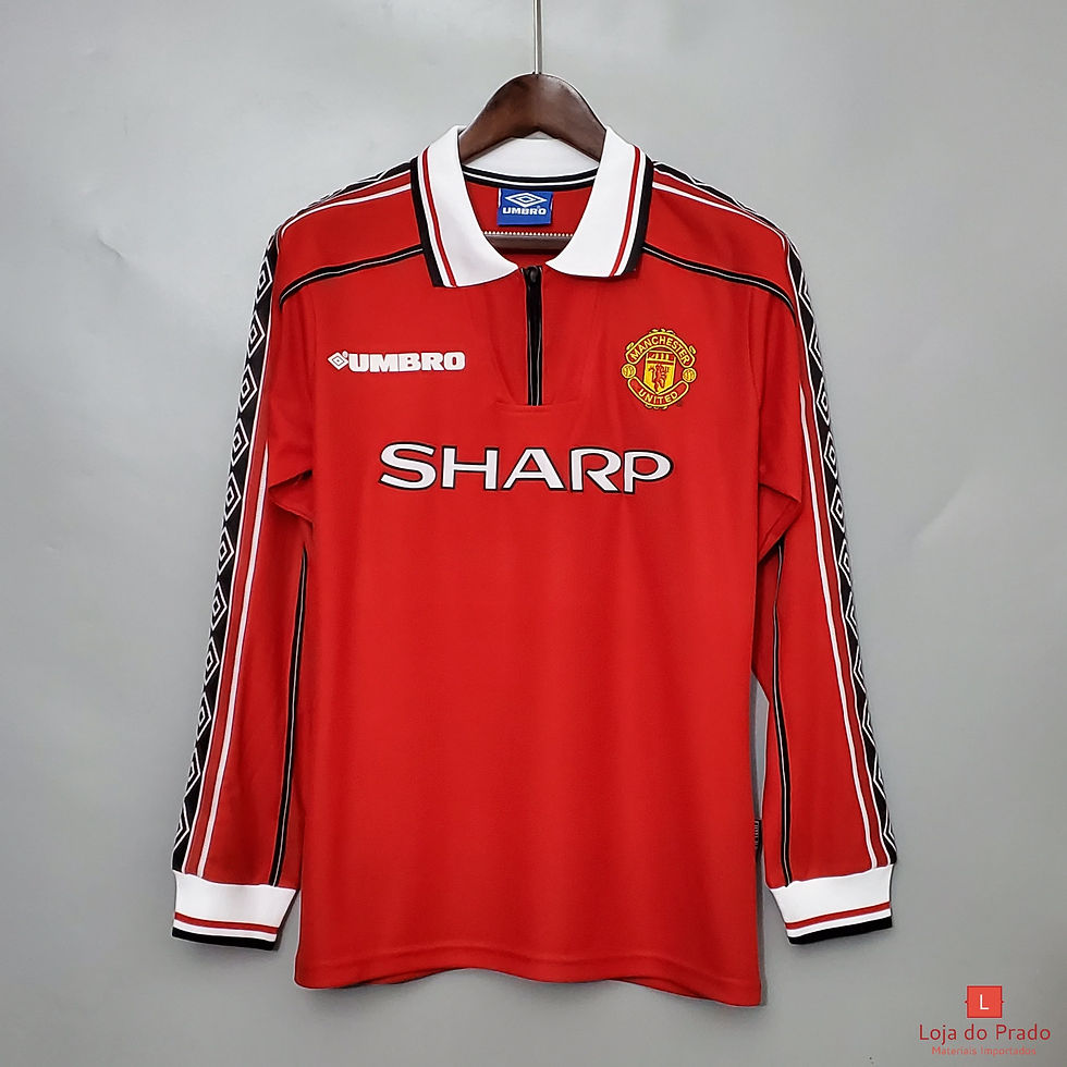 Camisa Retro Manchester United Manga Comprida 1998
