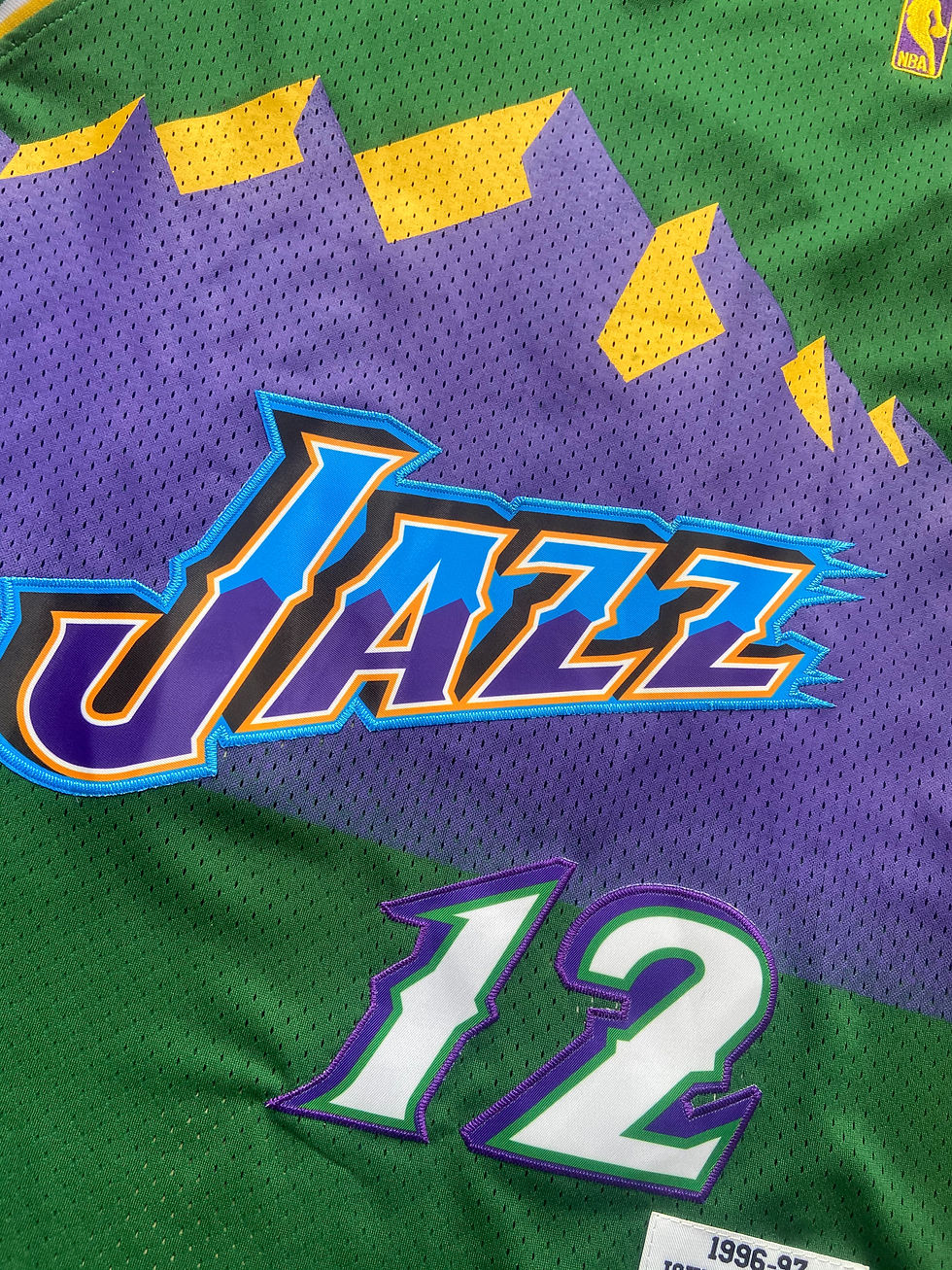 Miniatura: Camisa Basquete Modelo Bordado Utah Jazz John Stockton 12