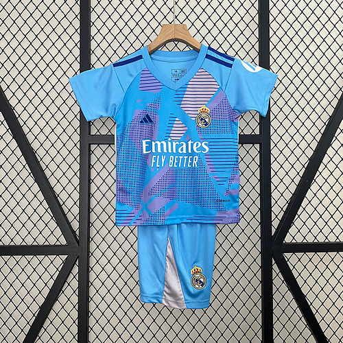 Conjunto Futebol Infantil Real Madrid Goleiro Azul 2024/25