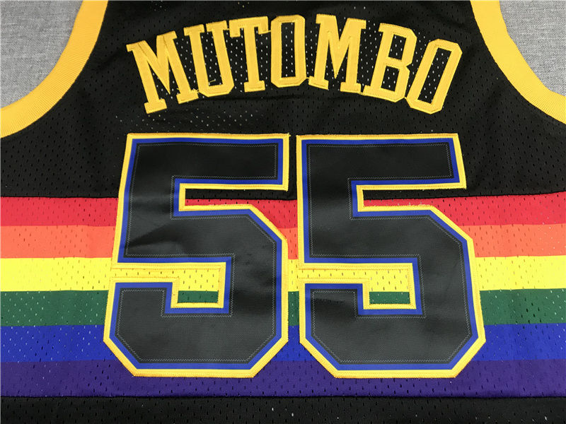Miniatura: Camisa Basquete Modelo Bordado Denver Nuggets Dikembe Mutombo 55