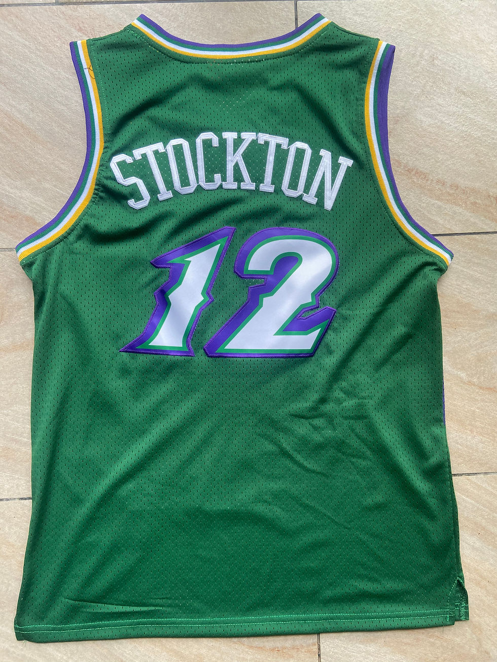 Miniatura: Camisa Basquete Modelo Bordado Utah Jazz John Stockton 12