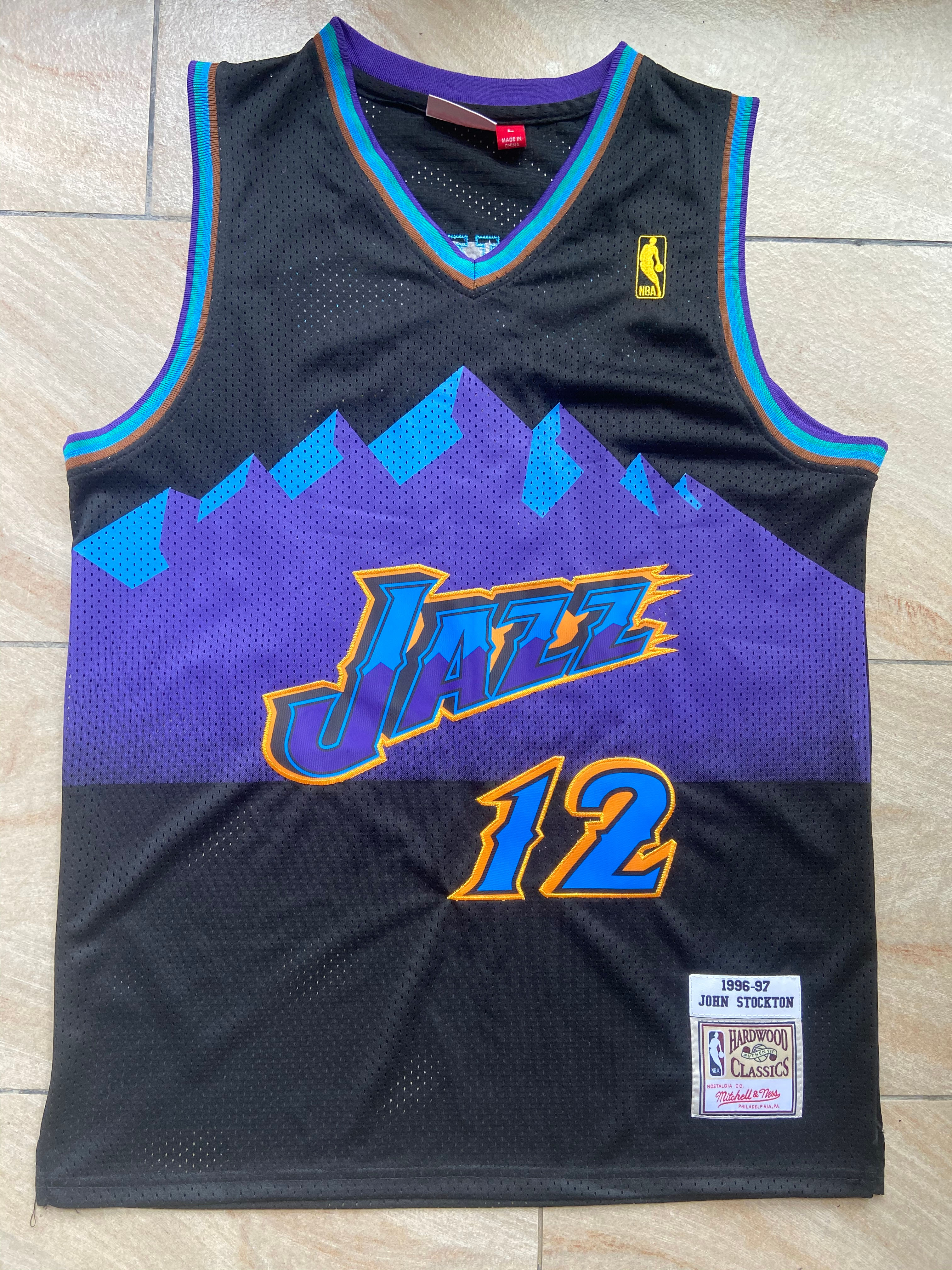 Camisa Basquete Modelo Bordado Utah Jazz John Stockton 12