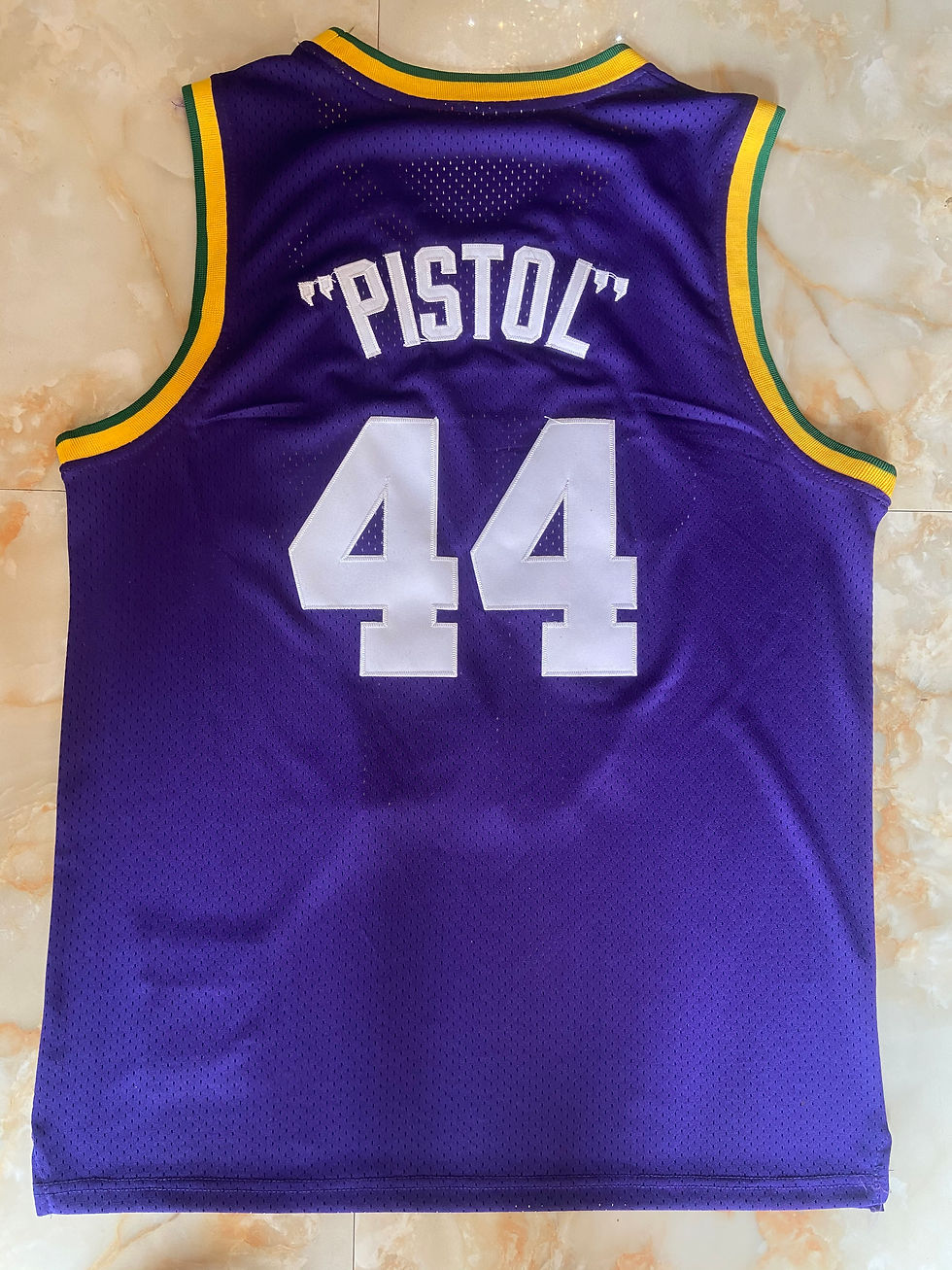 Miniatura: Camisa Basquete Modelo Bordado Utah Jazz Pete Maravich 44