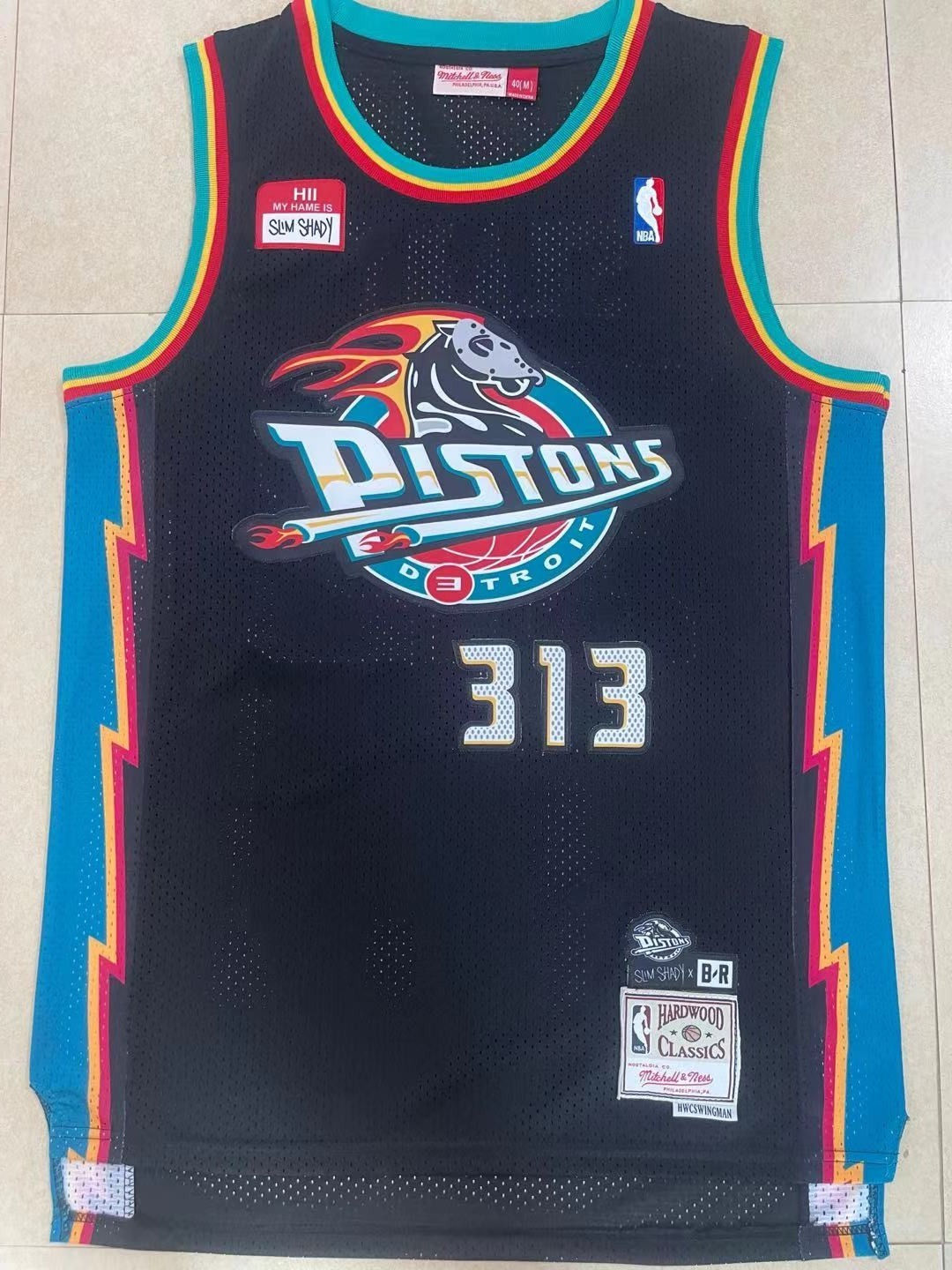 Camisa Basquete Modelo Bordado Detroit Pistons Shady 313