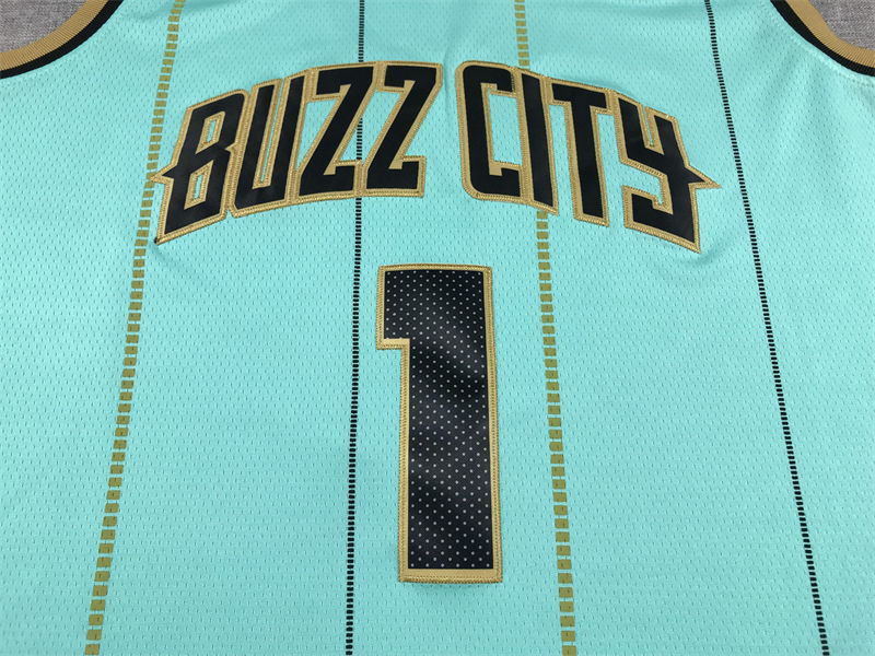 Miniatura: Camisa Basquete Modelo Bordado Charlotte Hornets LaMelo Ball 1