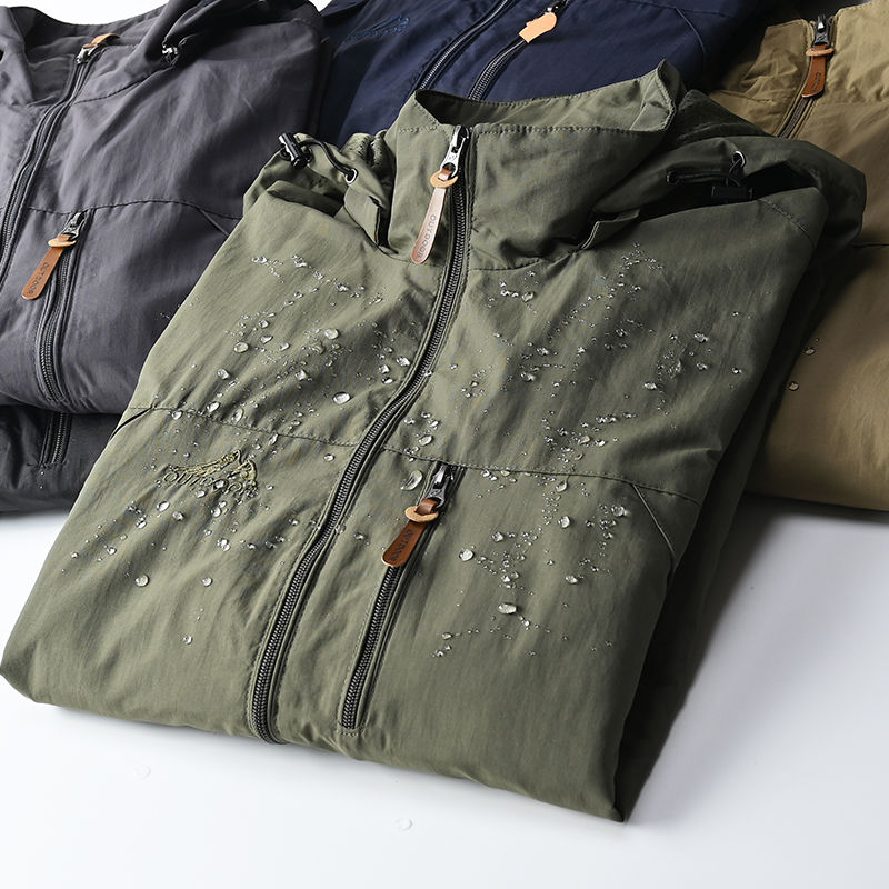 Thumbnail: Windbreaker Men Tactical Jacket Waterproof Outdoor Hooded Coat Sports Military E