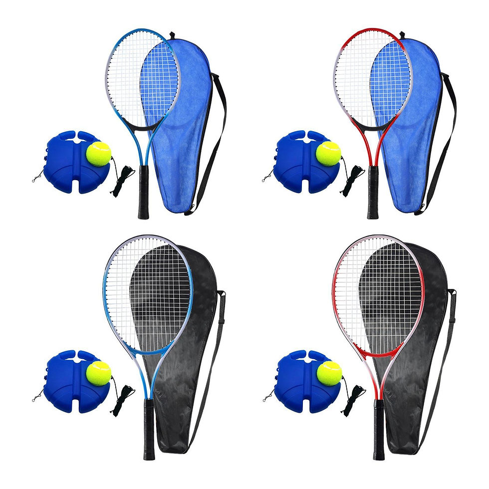 Thumbnail: Tennis Racquet Portable Nylon Aluminum Alloy Tennis Practice Kit with Storage Ba