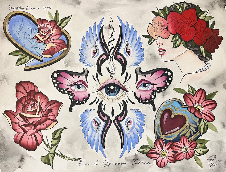 Tattoo Flash by Sammie Chatwin