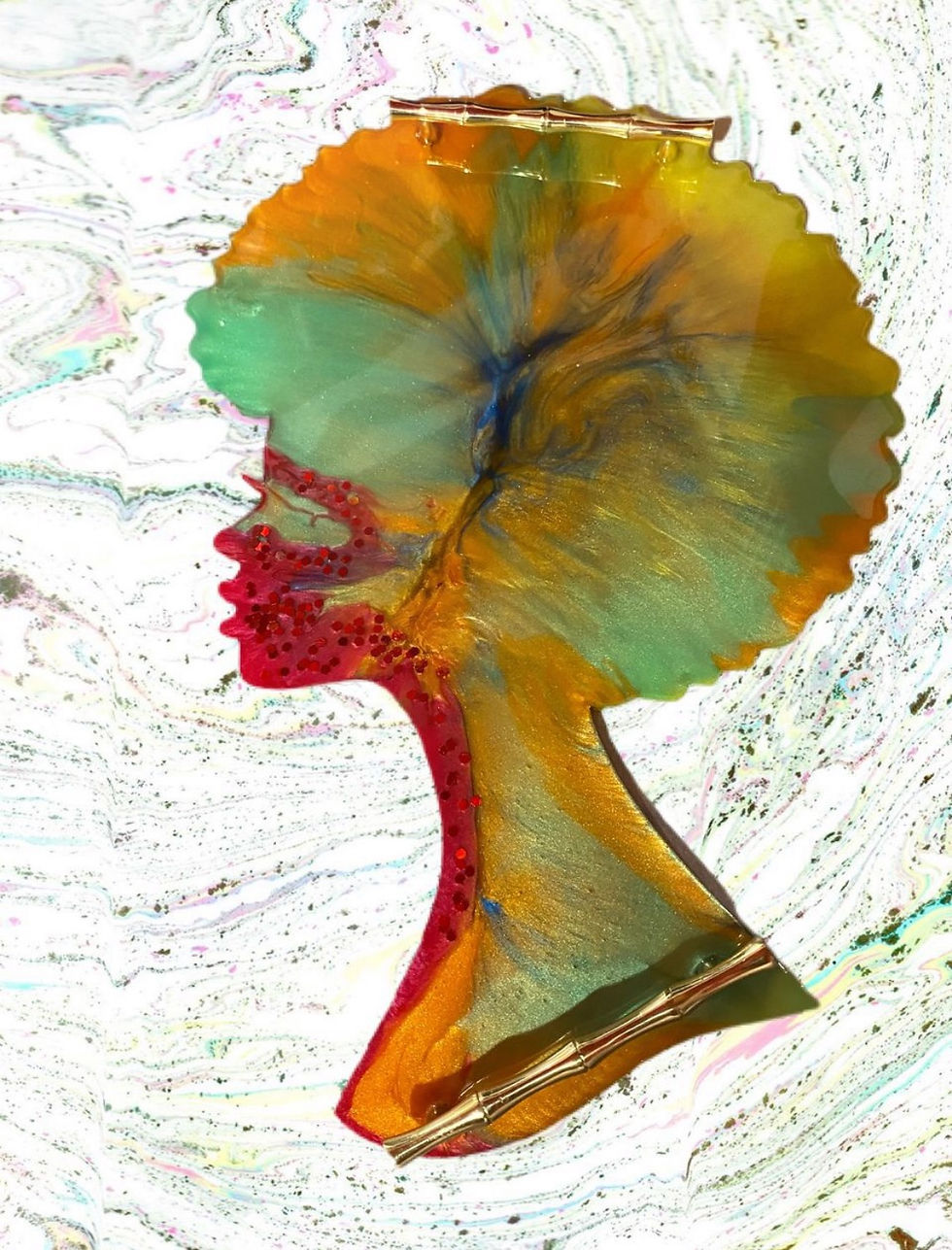 Thumbnail: Color Me Bad Resin Tray with gold handles