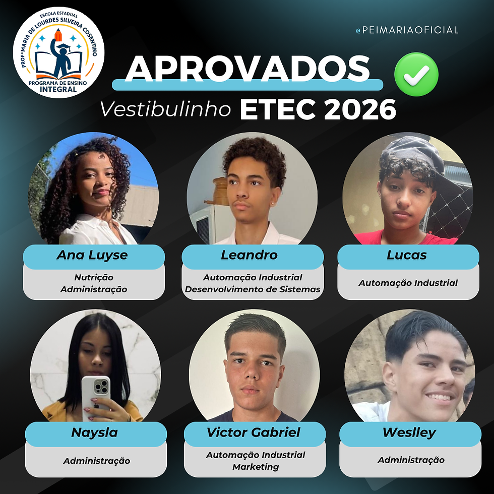 Alunos do 9º ano brilham no Vestibulinho ETEC 2026!