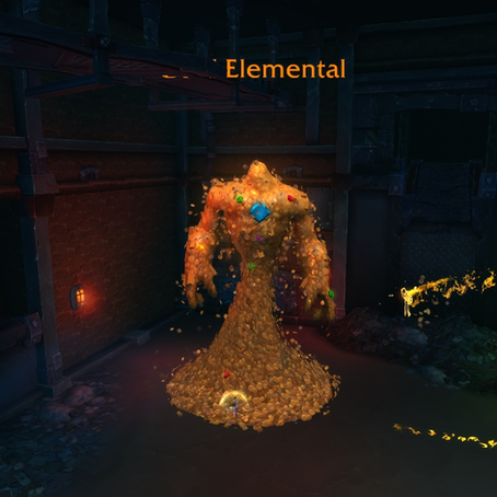 Gold Elemental boss in Sidestreet Sluice