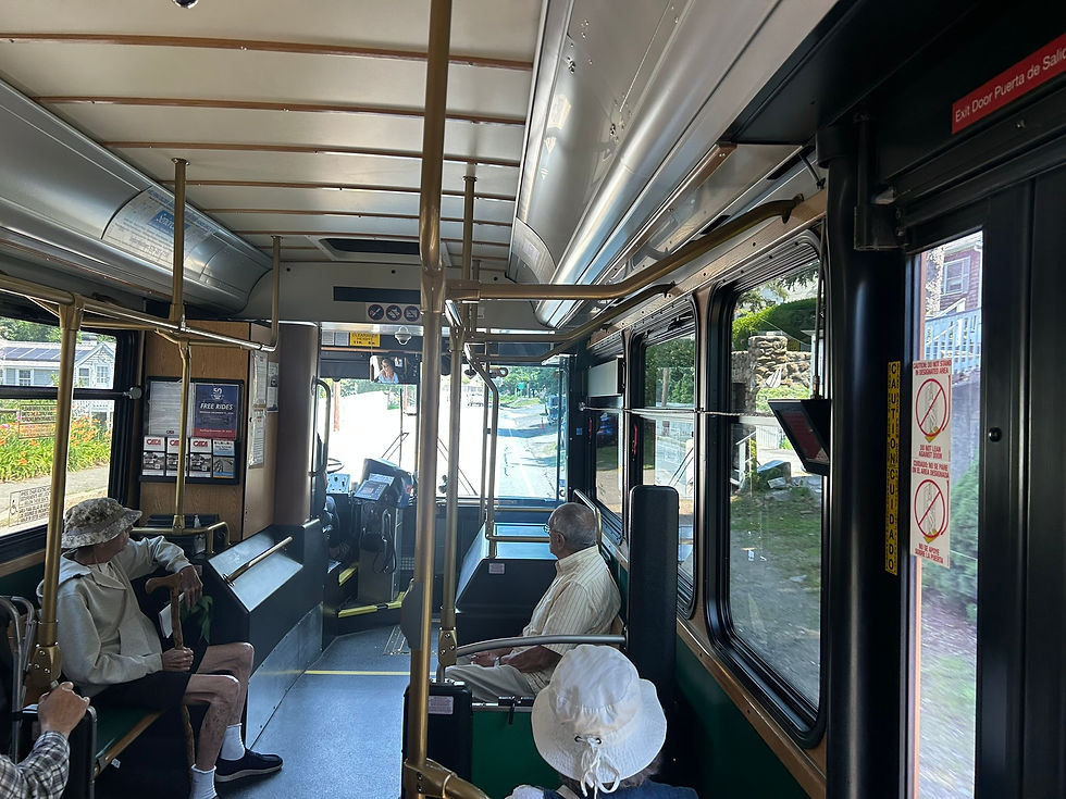Inside a Cape Ann Bus