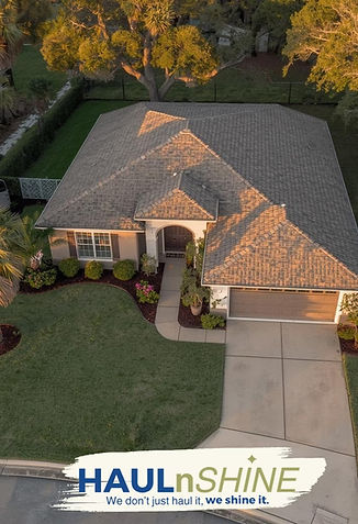 Classic Lakeland house from an aerial perspective after a junk removal job
