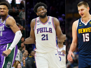 NBA官网公布了最新一期的MVP榜单，其中恩比德连占两期榜首后被约基奇重新反超。