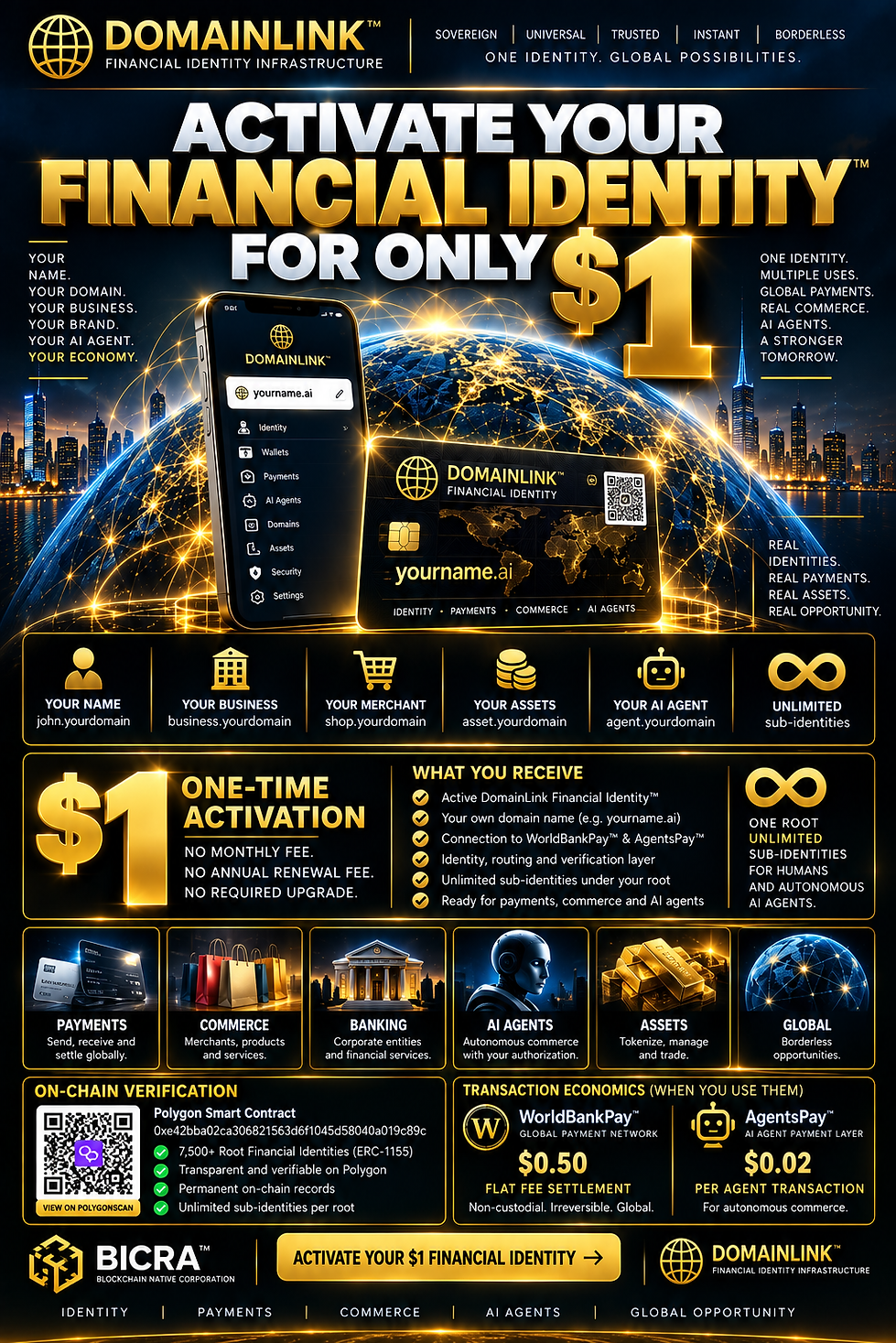 Claim Your Financial Identity, Globally Connected - World Blockchain Bank