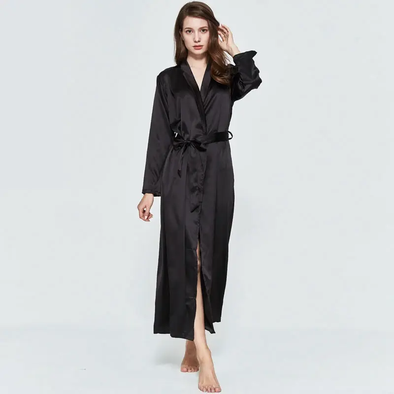 Thumbnail: Bathrobe Women Extra Long Sleepwear Robes Silky Robe Charming Night Robe