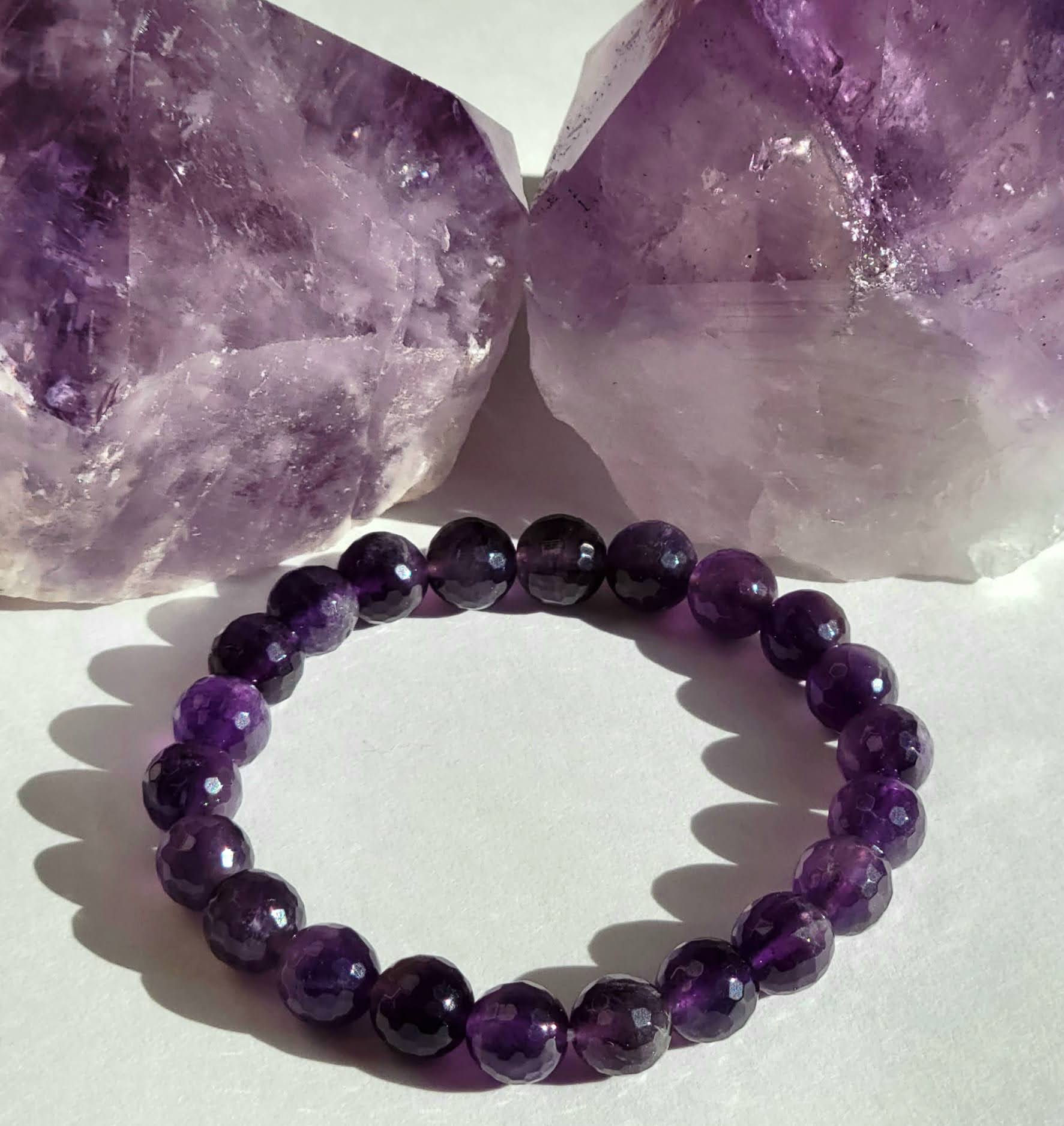 Amethyst faceted bracelet