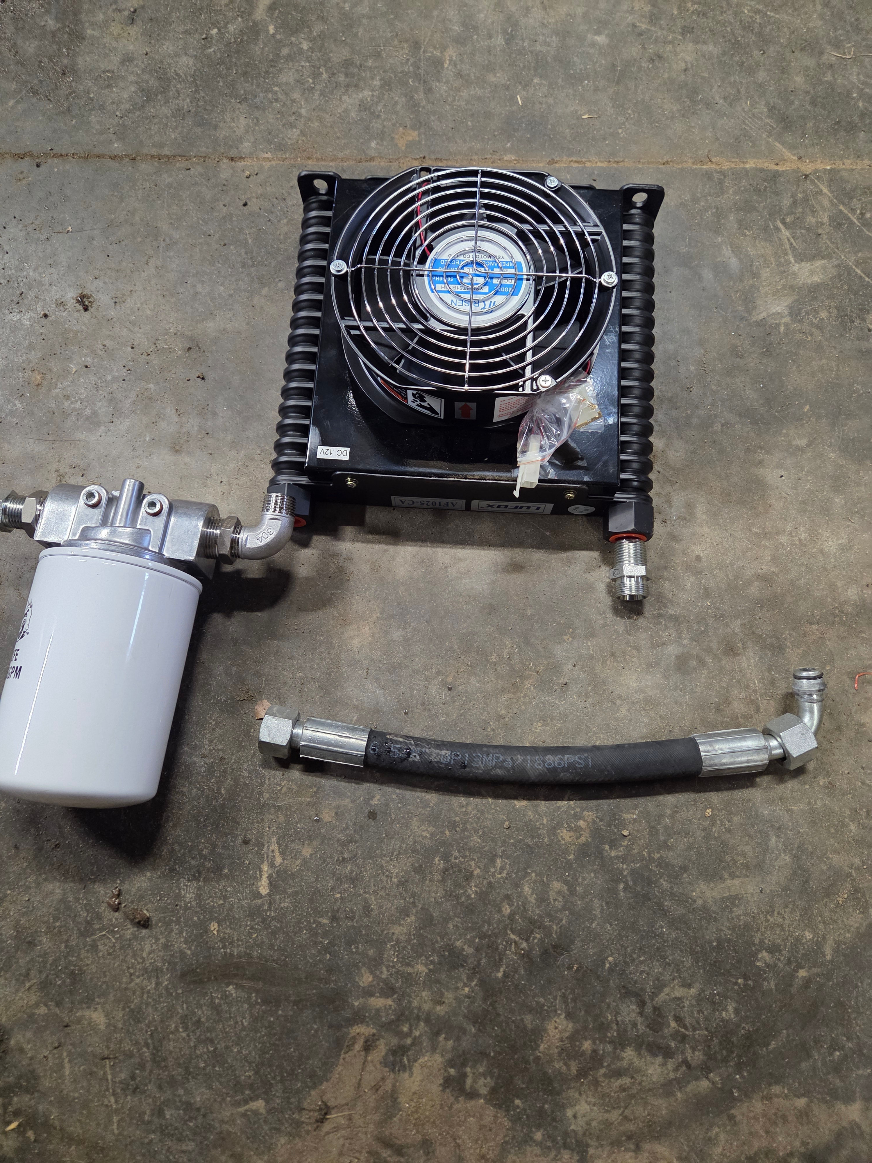 Hydraulic Fluid Cooler Kit With Long or Short Return Hose