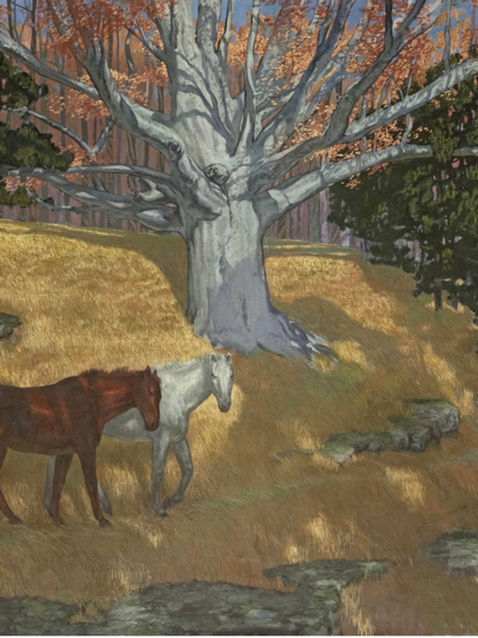 Two horses University of Arkansas Medical Sciences 4' x 5' oil comm.jpg