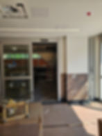 wood paneled entryway