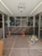 wood paneled entryway
